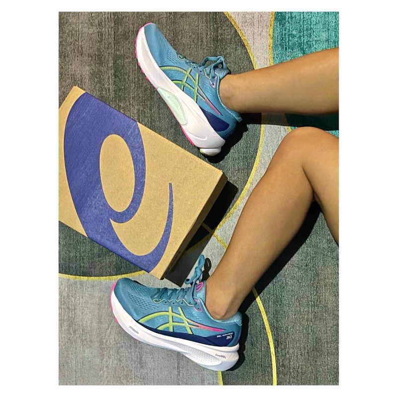 Asics รองเท้าวิ่งผู้หญิง Gel-Kayano 30 (D) Wide | Gris Blue/Lime Green ( 1012B503-402 ) - Image 8