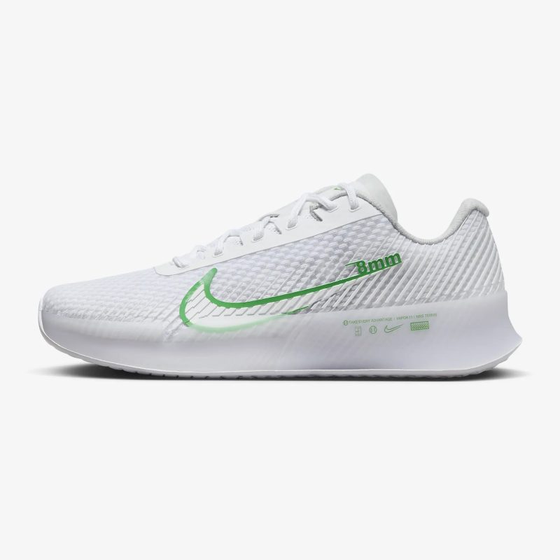 Nike รองเท้าเทนนิสผู้ชาย Zoom Vapor 11 HC | White/Kelly Green ( DR6966-102 )