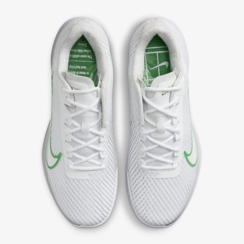 Nike รองเท้าเทนนิสผู้ชาย Zoom Vapor 11 HC | White/Kelly Green ( DR6966-102 ) - Image 6