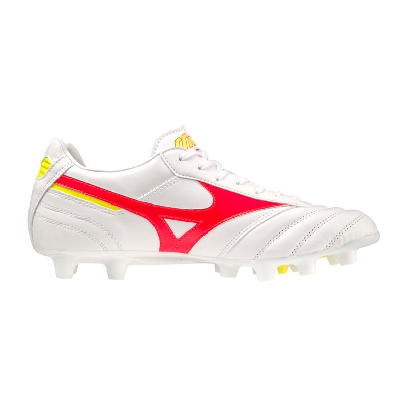 Mizuno รองเท้าฟุตบอล / สตั๊ด Morelia II Pro FG | White/Fiery Coral 2/Bolt 2 ( P1GA231364 ) - Image 4