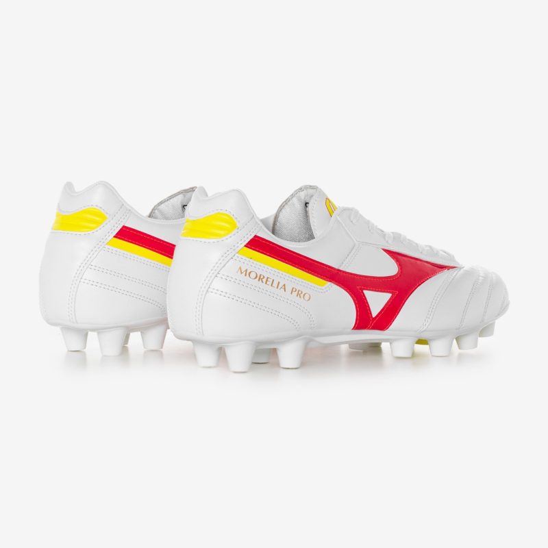 Mizuno รองเท้าฟุตบอล / สตั๊ด Morelia II Pro FG | White/Fiery Coral 2/Bolt 2 ( P1GA231364 ) - Image 9