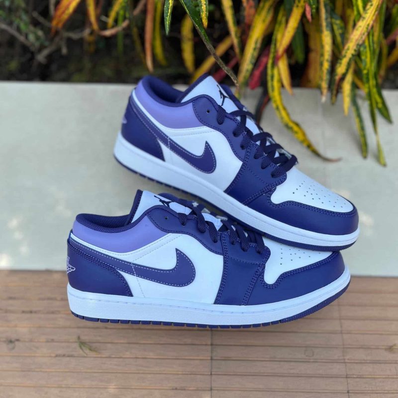 Nike รองเท้าผ้าใบผู้ชาย Air Jordan 1 Low | Sky J Purple/White/Sky J Light Purple ( 553558-515 ) - Image 9