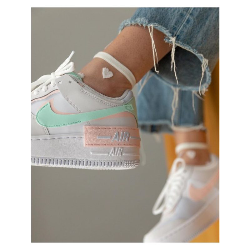 Nike รองเท้าผ้าใบผู้หญิง Air Force 1 Shadow | White/Mint Foam/Football Grey/Atmosphere ( CI0919-117 ) - Image 11