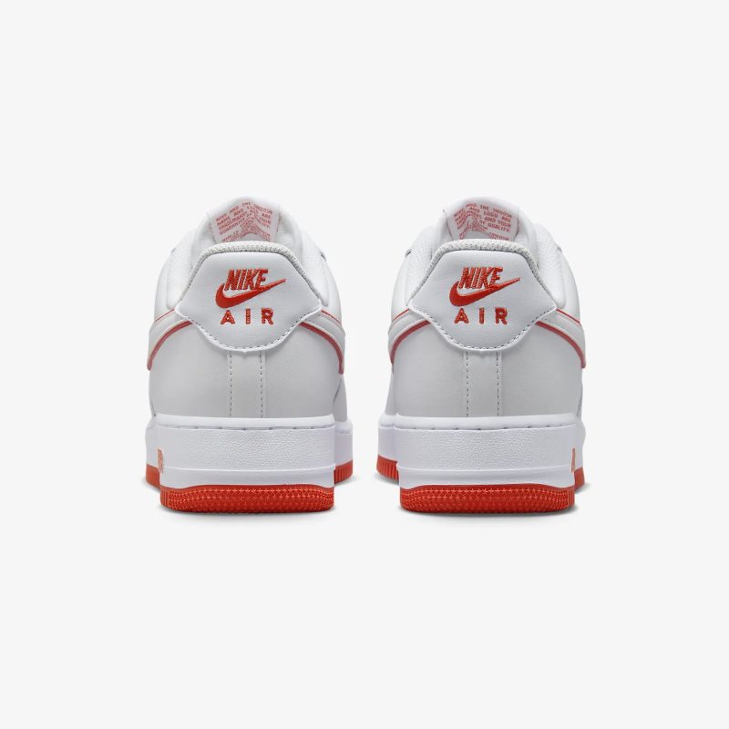 Nike รองเท้าผ้าใบผู้ชาย Air Force 1 '07 | White/Picante Red/White ( DV0788-102 ) - Image 4