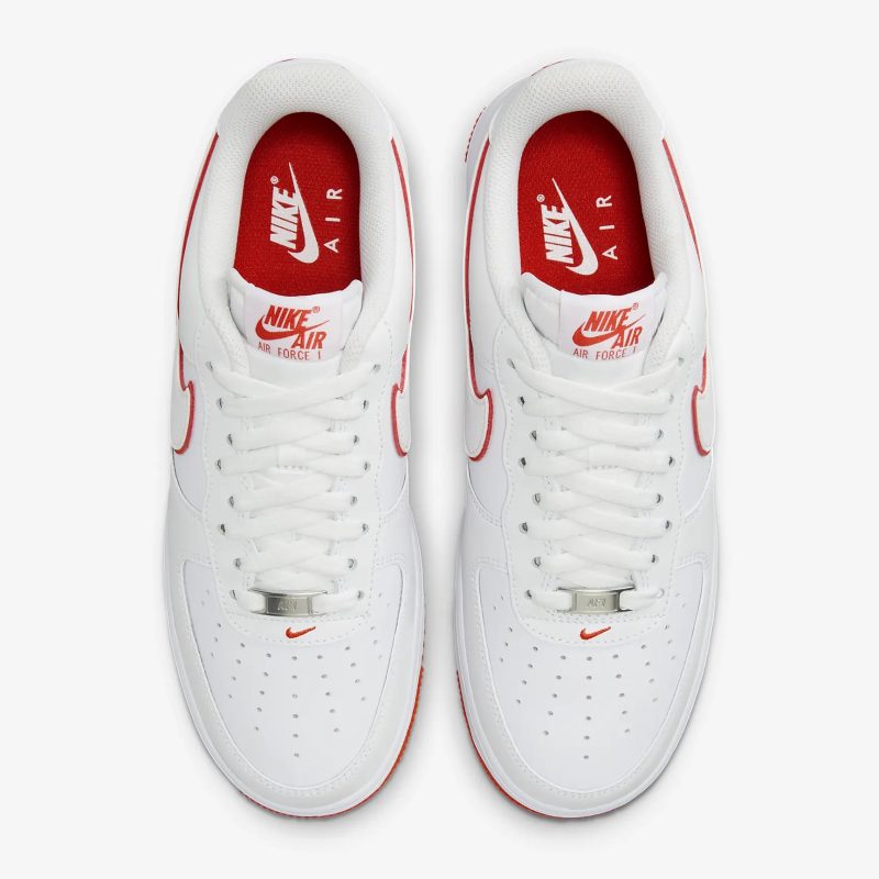 Nike รองเท้าผ้าใบผู้ชาย Air Force 1 '07 | White/Picante Red/White ( DV0788-102 ) - Image 6