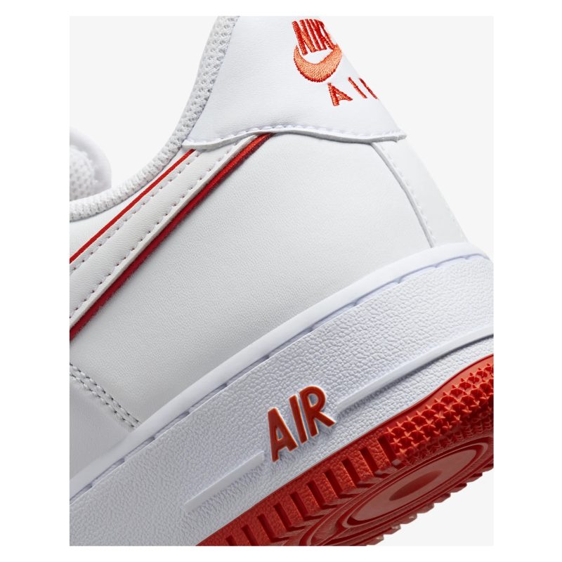 Nike รองเท้าผ้าใบผู้ชาย Air Force 1 '07 | White/Picante Red/White ( DV0788-102 ) - Image 8