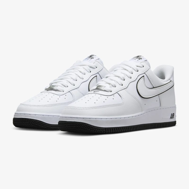 Nike รองเท้าผ้าใบผู้ชาย Air Force 1 '07 | White/White/Black ( DV0788-103 ) - Image 5