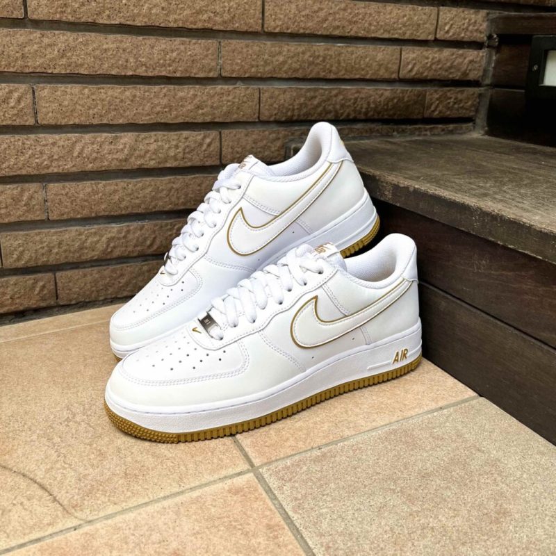 Nike รองเท้าผ้าใบผู้ชาย Air Force 1 '07 | White/Bronzine/White ( DV0788-104 ) - Image 12