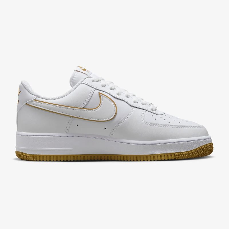 Nike รองเท้าผ้าใบผู้ชาย Air Force 1 '07 | White/Bronzine/White ( DV0788-104 ) - Image 3