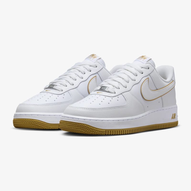 Nike รองเท้าผ้าใบผู้ชาย Air Force 1 '07 | White/Bronzine/White ( DV0788-104 ) - Image 5