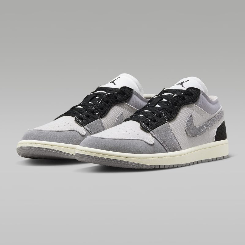 Nike รองเท้าผ้าใบผู้ชาย Jordan 1 Low SE Craft | Tech Grey/Cement Grey/Sail/Black ( DZ4135-002 ) - Image 5