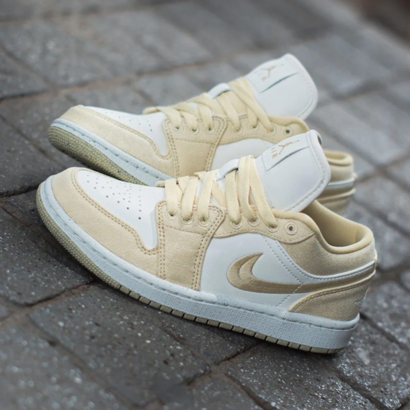 Nike รองเท้าผ้าใบผู้หญิง Air Jordan 1 Low SE | Team Gold/Sail ( FN3722-701 ) - Image 9