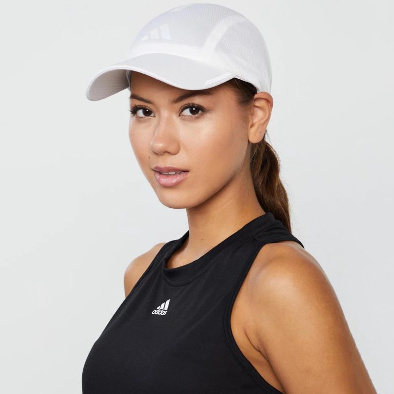 Adidas หมวกวิ่ง AEROREADY Four-Panel Mesh Running Cap | White/Reflective Silver ( HR7053 ) - Image 5