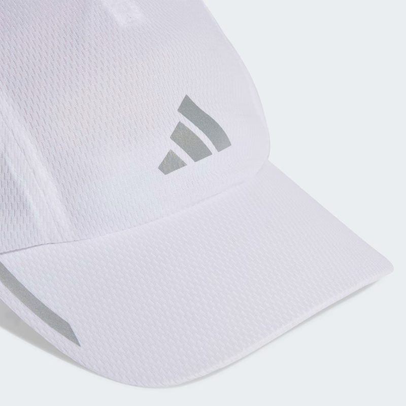 Adidas หมวกวิ่ง AEROREADY Four-Panel Mesh Running Cap | White/Reflective Silver ( HR7053 ) - Image 2