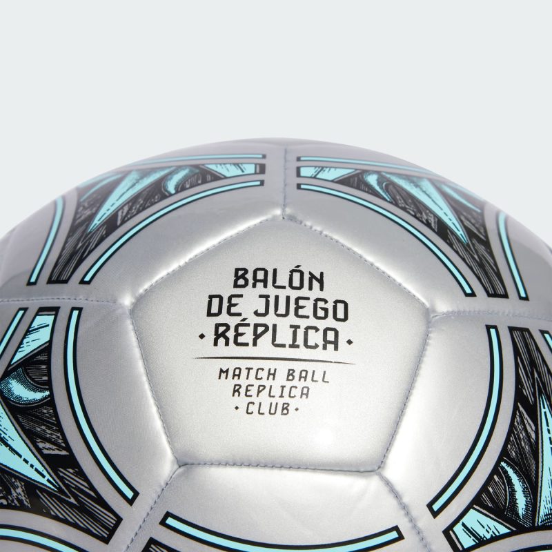Adidas ลูกฟุตบอล Silver Messi Club Ball | Silver Metallic/Core Black/Bliss Blue F22 ( IA0972 ) - Image 4