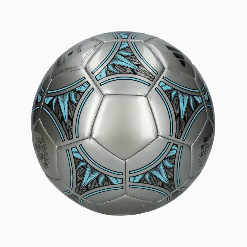 Adidas ลูกฟุตบอล Silver Messi Club Ball | Silver Metallic/Core Black/Bliss Blue F22 ( IA0972 ) - Image 6