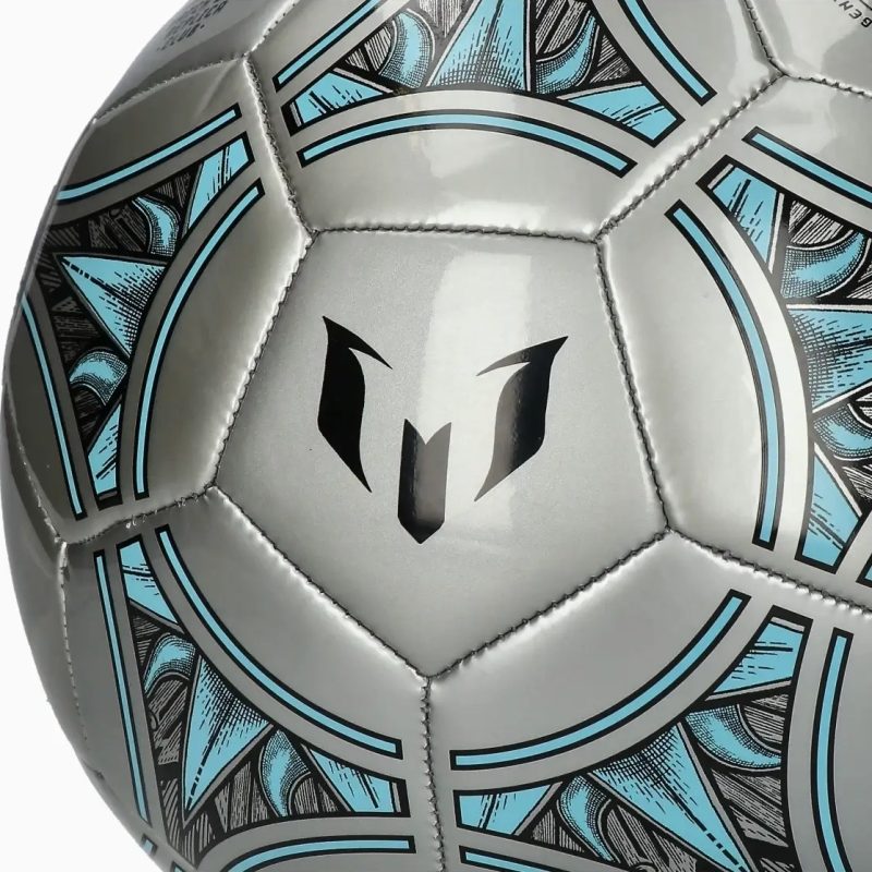 Adidas ลูกฟุตบอล Silver Messi Club Ball | Silver Metallic/Core Black/Bliss Blue F22 ( IA0972 ) - Image 7