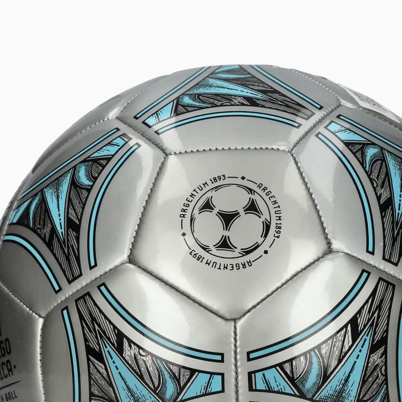 Adidas ลูกฟุตบอล Silver Messi Club Ball | Silver Metallic/Core Black/Bliss Blue F22 ( IA0972 ) - Image 8
