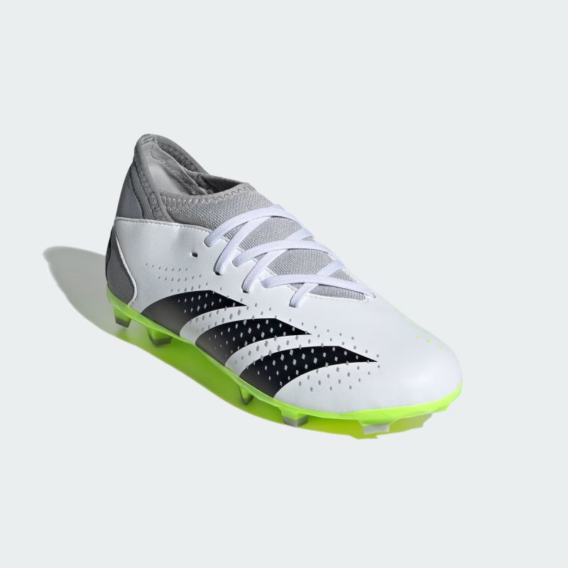 Adidas รองเท้าฟุตบอลเด็ก / สตั๊ด Predator Accuracy.3 FG | Cloud White/Core Black/Lucid Lemon ( IE9504 ) - Image 2