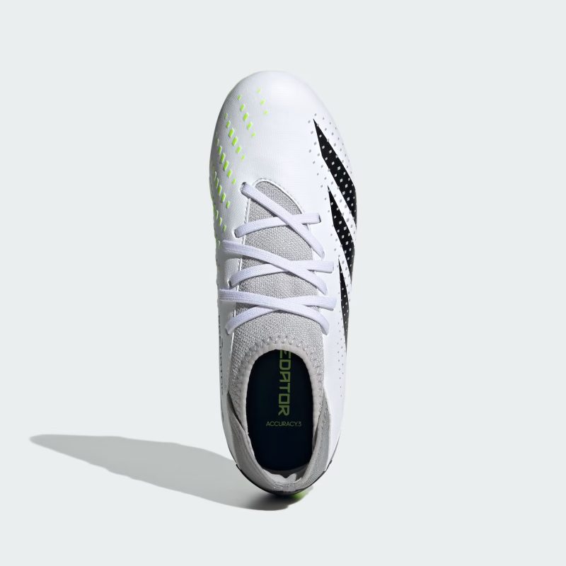 Adidas รองเท้าฟุตบอลเด็ก / สตั๊ด Predator Accuracy.3 FG | Cloud White/Core Black/Lucid Lemon ( IE9504 ) - Image 5