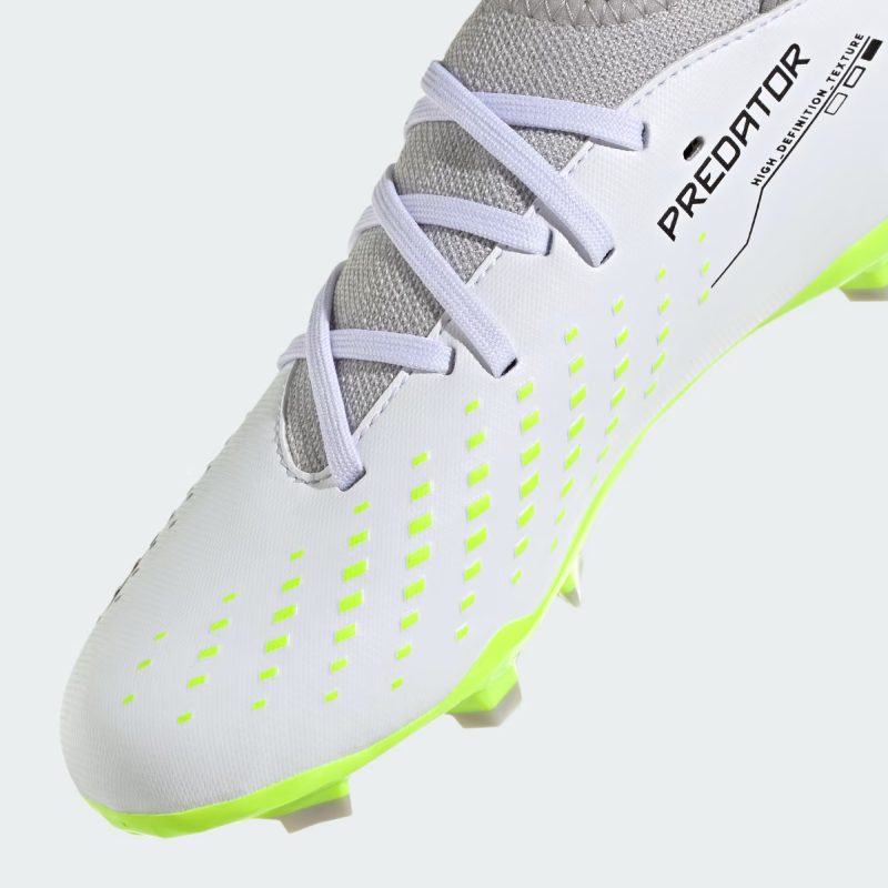 Adidas รองเท้าฟุตบอลเด็ก / สตั๊ด Predator Accuracy.3 FG | Cloud White/Core Black/Lucid Lemon ( IE9504 ) - Image 7