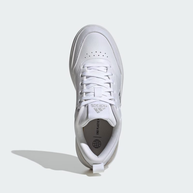 Adidas รองเท้าผ้าใบผู้หญิง Park ST | Cloud White/Cloud White/Silver Metallic ( IG9852 ) - Image 5