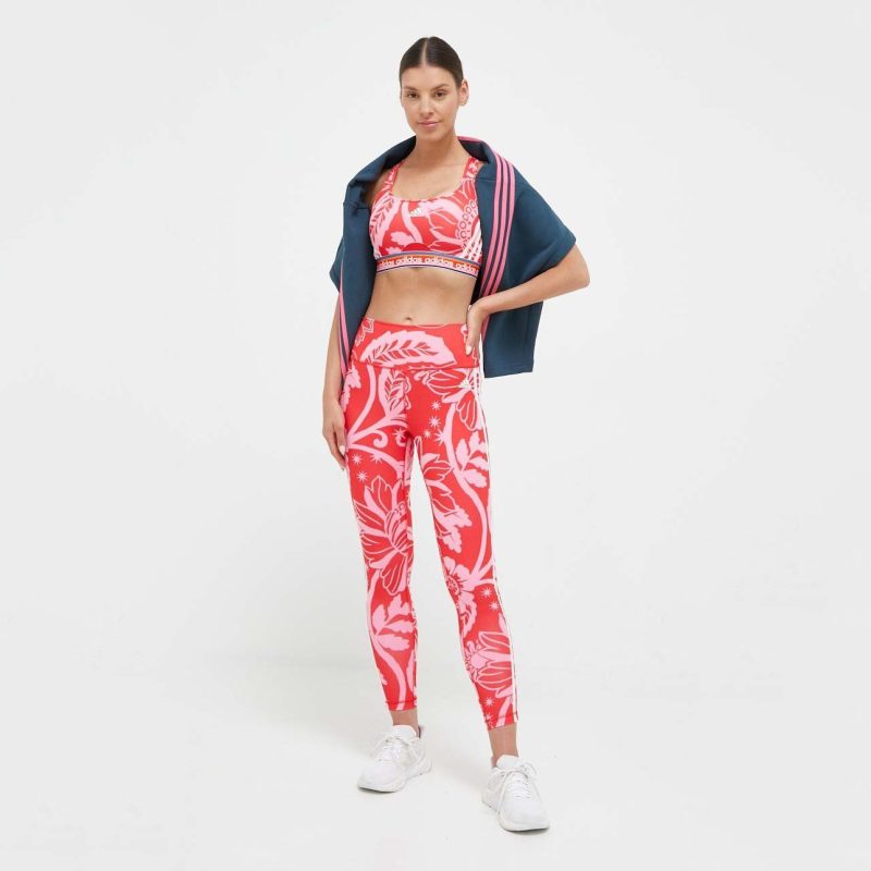 Adidas สปอร์ตบรา x FARM Rio Medium-Support Bra | Vivid Red/Bliss Pink ( IM2371 ) - Image 11