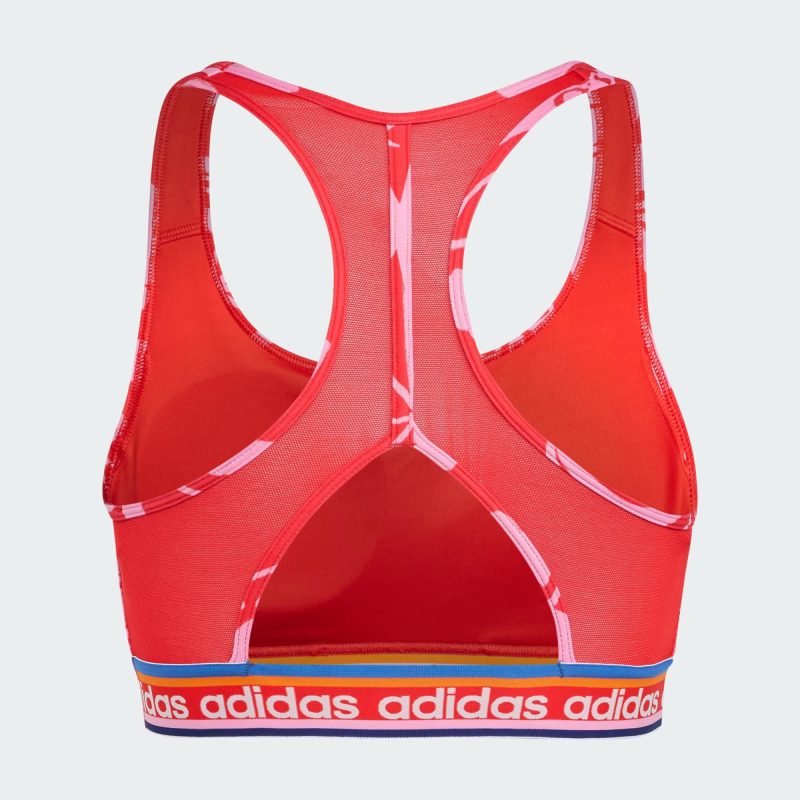 Adidas สปอร์ตบรา x FARM Rio Medium-Support Bra | Vivid Red/Bliss Pink ( IM2371 ) - Image 2