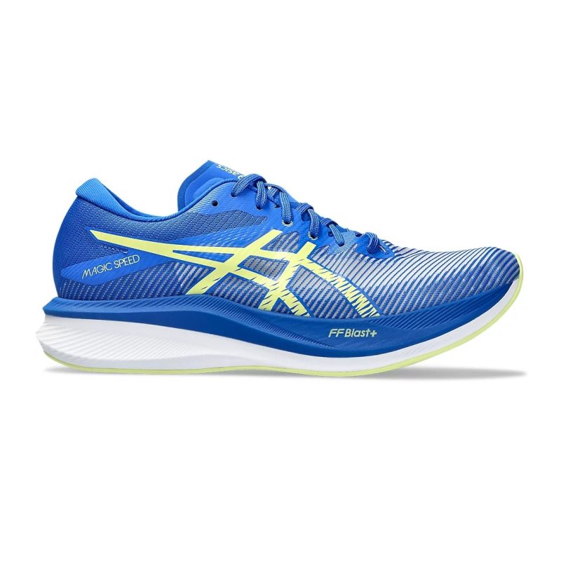 Asics รองเท้าวิ่งผู้ชาย Magic Speed 3 (2E) Wide | Illusion Blue/Glow Yellow ( 1011B704-400 )