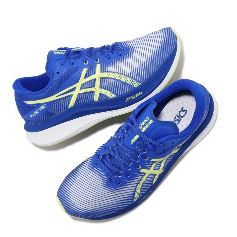 Asics รองเท้าวิ่งผู้ชาย Magic Speed 3 (2E) Wide | Illusion Blue/Glow Yellow ( 1011B704-400 ) - Image 10