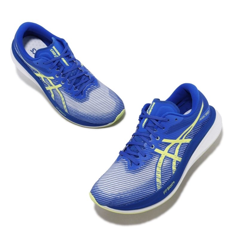 Asics รองเท้าวิ่งผู้ชาย Magic Speed 3 (2E) Wide | Illusion Blue/Glow Yellow ( 1011B704-400 ) - Image 11