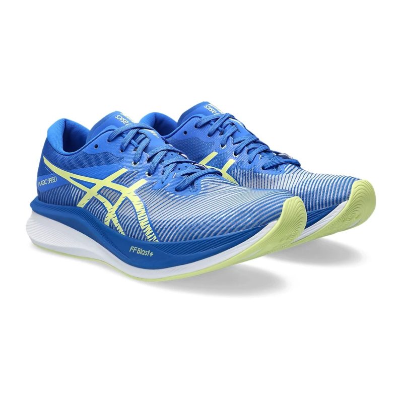 Asics รองเท้าวิ่งผู้ชาย Magic Speed 3 (2E) Wide | Illusion Blue/Glow Yellow ( 1011B704-400 ) - Image 2