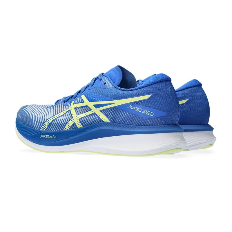 Asics รองเท้าวิ่งผู้ชาย Magic Speed 3 (2E) Wide | Illusion Blue/Glow Yellow ( 1011B704-400 ) - Image 3