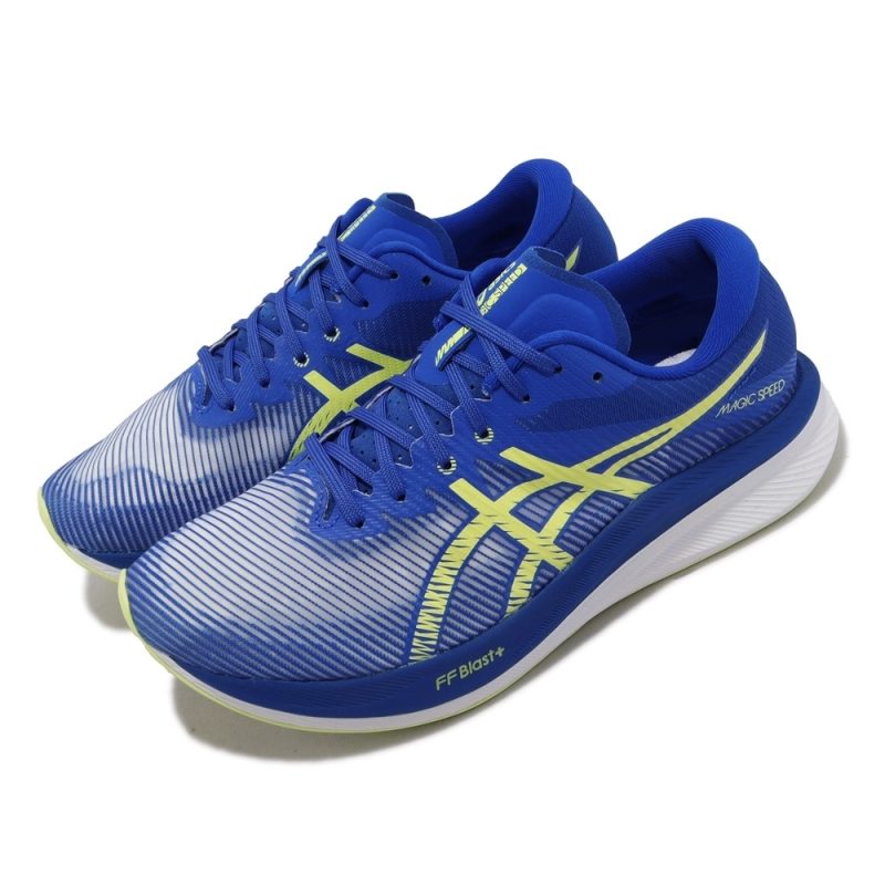 Asics รองเท้าวิ่งผู้ชาย Magic Speed 3 (2E) Wide | Illusion Blue/Glow Yellow ( 1011B704-400 ) - Image 9