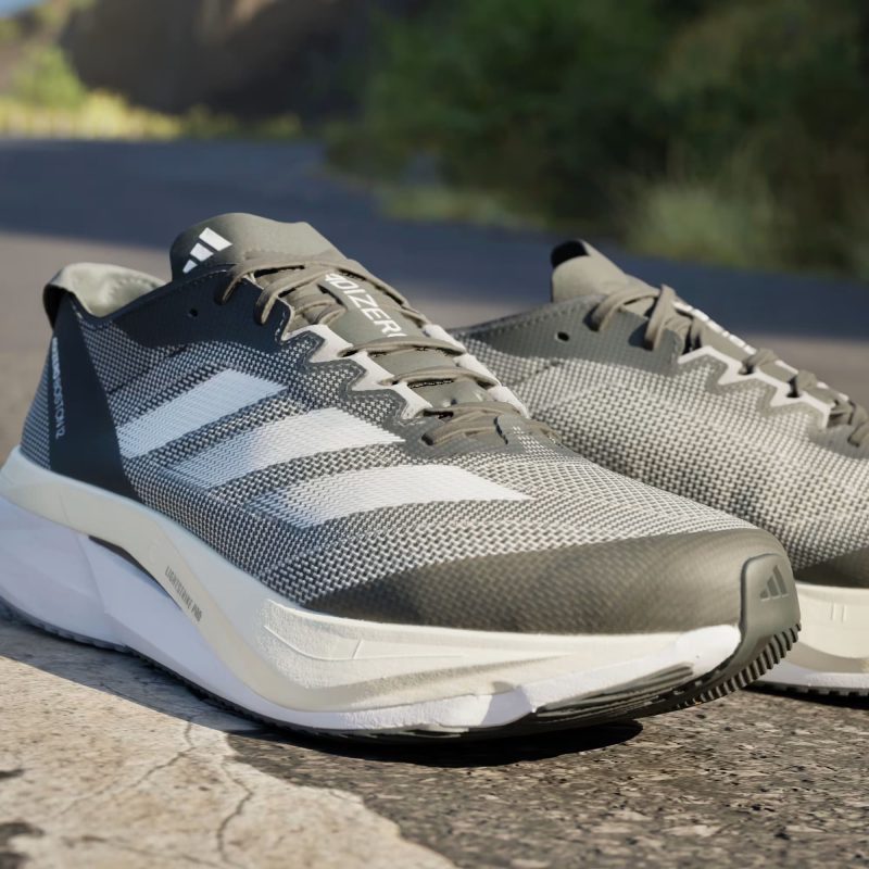 Adidas รองเท้าวิ่งผู้ชาย Adizero Boston 12 Wide | Core Black/Cloud White/Carbon ( H03613 ) - Image 15