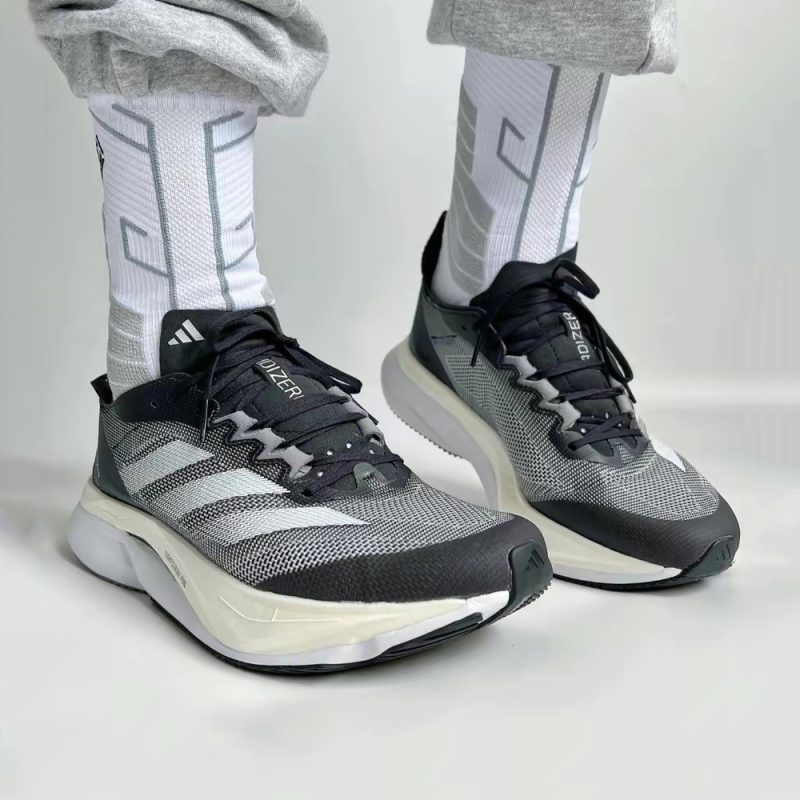 Adidas รองเท้าวิ่งผู้ชาย Adizero Boston 12 Wide | Core Black/Cloud White/Carbon ( H03613 ) - Image 17