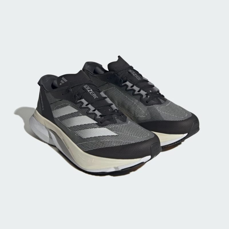 Adidas รองเท้าวิ่งผู้ชาย Adizero Boston 12 Wide | Core Black/Cloud White/Carbon ( H03613 ) - Image 2