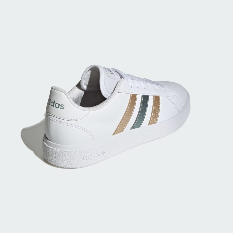 Adidas รองเท้าผ้าใบผู้หญิง Grand Court Base 2.0 | Cloud White/Magic Grey Met./Wonder Gold Met. F23 ( ID1865 ) - Image 3