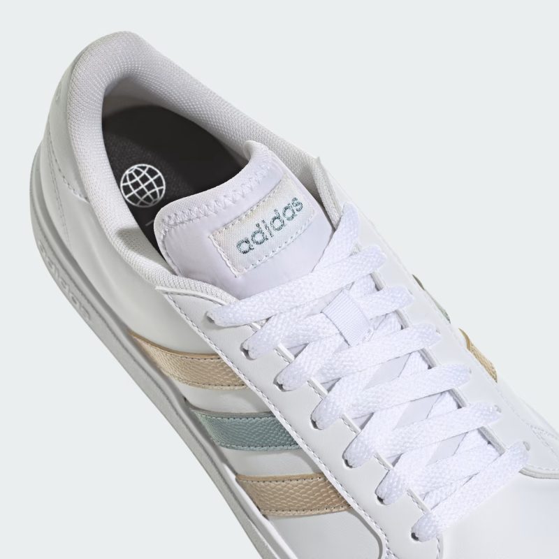 Adidas รองเท้าผ้าใบผู้หญิง Grand Court Base 2.0 | Cloud White/Magic Grey Met./Wonder Gold Met. F23 ( ID1865 ) - Image 7