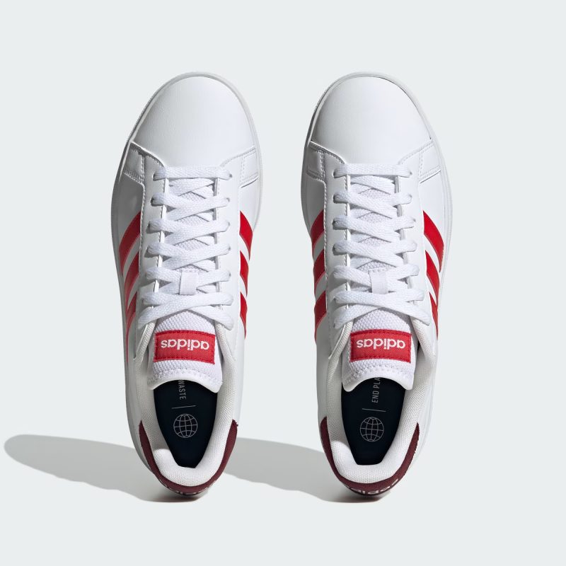 Adidas รองเท้าผ้าใบผู้ชาย Grand Court Base 2.0 | Cloud White/Better Scarlet S23/Shadow Red ( ID4453 ) - Image 5