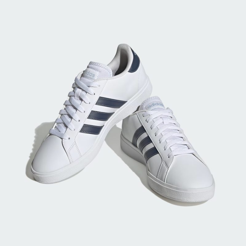 Adidas รองเท้าผ้าใบผู้ชาย Grand Court Base 2.0 | Cloud White/Shadow Navy S22/Wonder Blue F23 ( ID4457 ) - Image 2