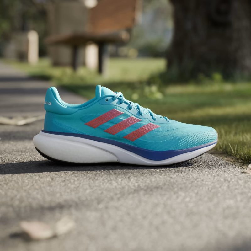 Adidas รองเท้าวิ่งผู้ชาย Supernova 3 | Lucid Cyan/Bright Red/Violet Fusion ( IE4369 ) - Image 11