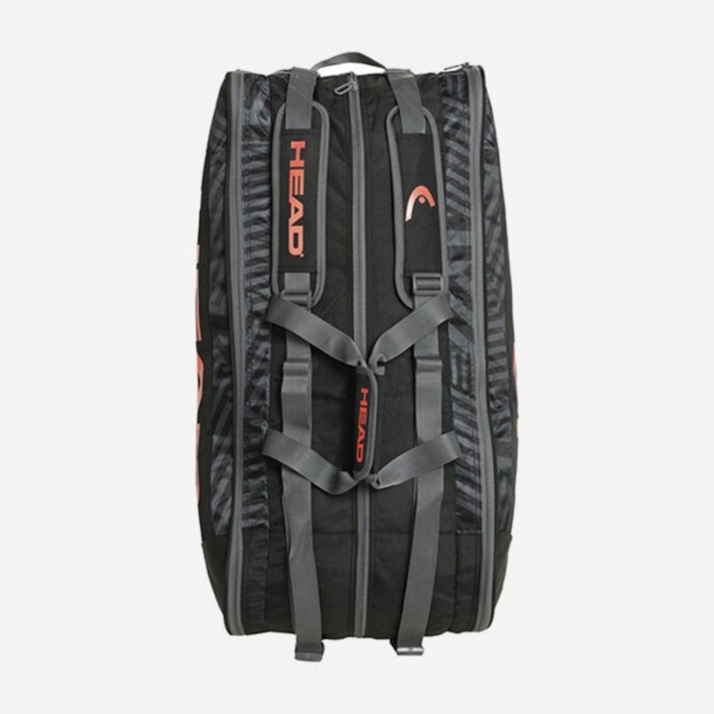 Head กระเป๋าเทนนิส Base Racquet L Tennis Bag 9R | Black/Orange ( 261303 ) - Image 23