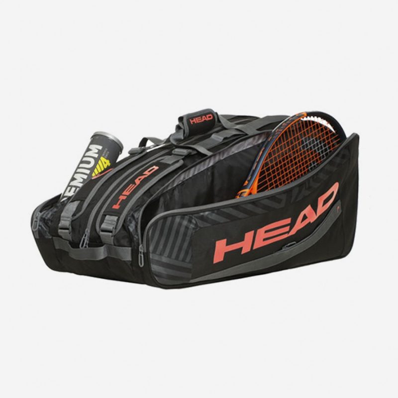 Head กระเป๋าเทนนิส Base Racquet L Tennis Bag 9R | Black/Orange ( 261303 ) - Image 25