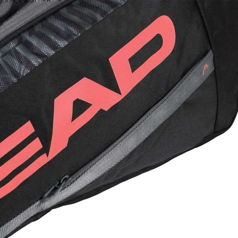 Head กระเป๋าเทนนิส Base Racquet L Tennis Bag 9R | Black/Orange ( 261303 ) - Image 5