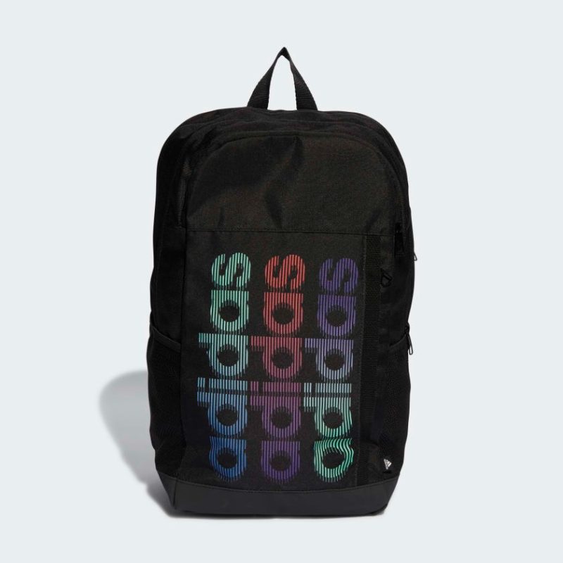 Adidas กระเป๋าเป้พิมพ์ลาย MOTION LINEAR | Black / Multicolor | (HY1036)
