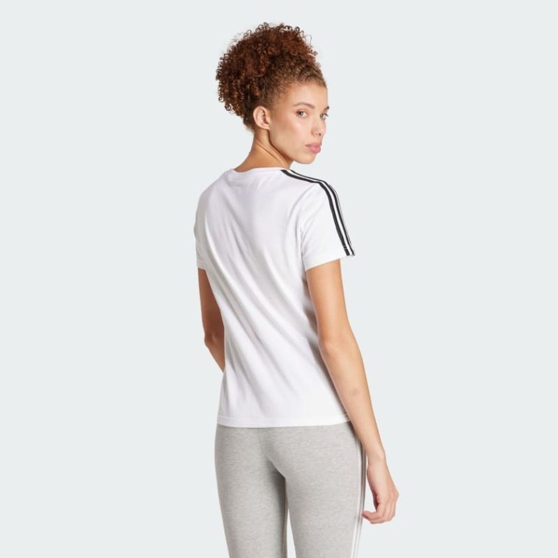 Adidas เสื้อยืด ESSENTIALS SLIM 3-STRIPES | White / Black | (GL0783) - Image 2