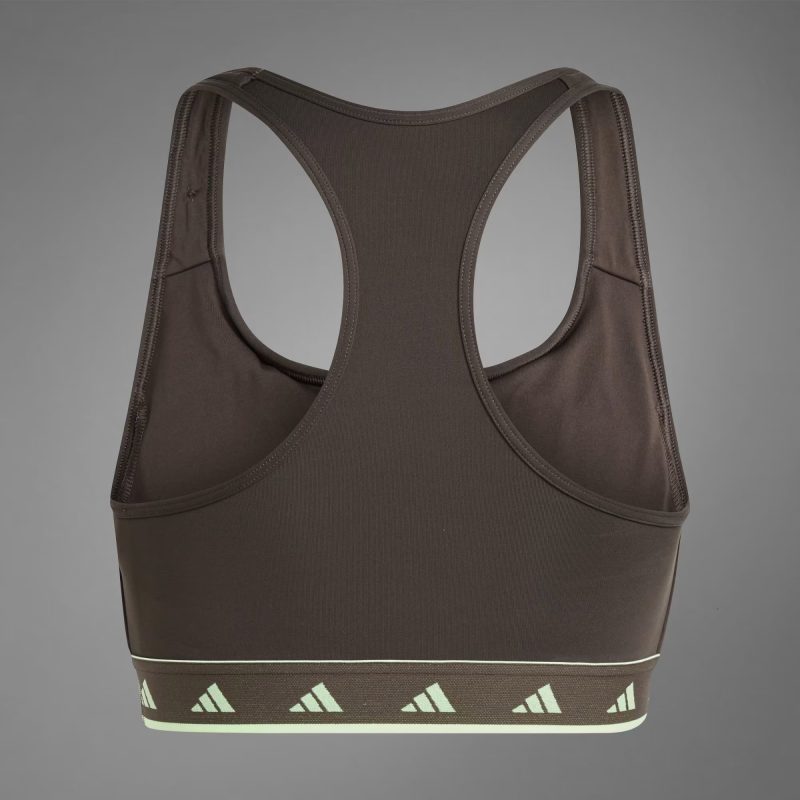 Adidas สปอร์ตบรา Powerreact Training Medium-Support Hyperglam Color Pop Bra | Shadow Olive/Green Spark ( IS4499 ) - Image 2