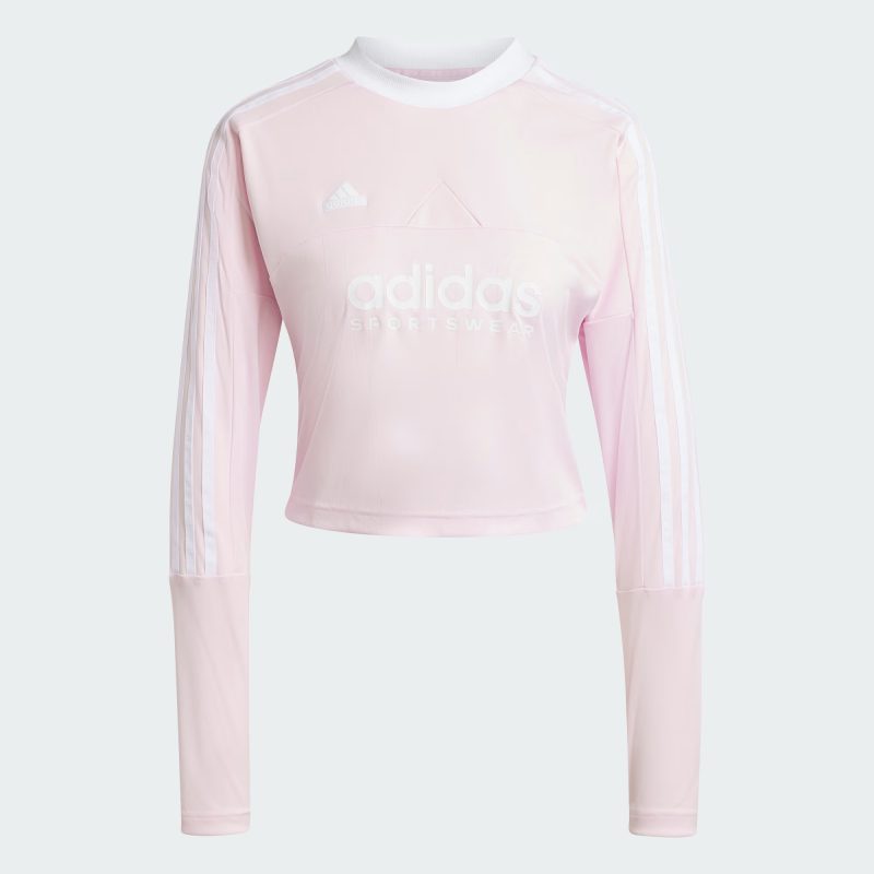 Adidas เสื้อยืดแขนยาวผู้หญิง Tiro 3-Stripes Long Sleeve Tee | Clear Pink ( IS4572 )
