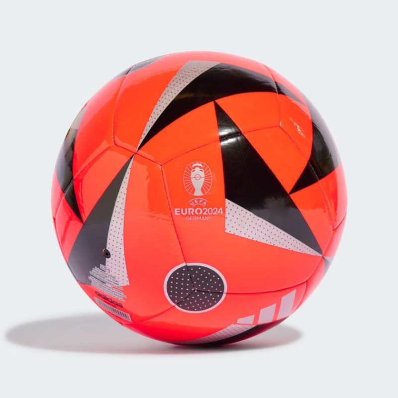 Adidas ลูกฟุตบอล FUSSBALLLIEBE CLUB | Solar Red / Black / Silver Metallic | (IN9375) - Image 2
